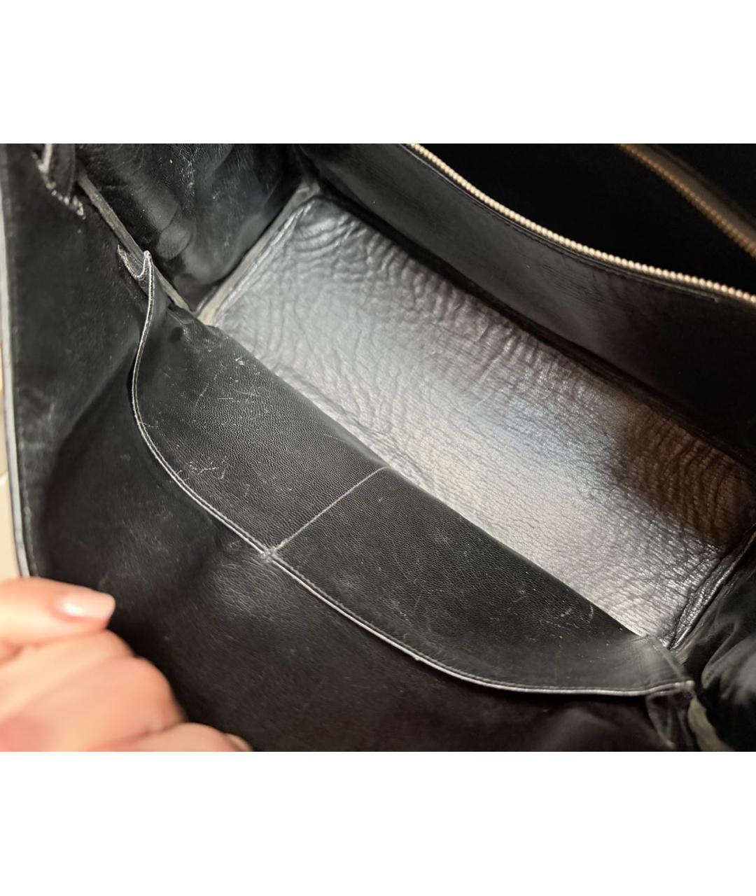 HERMES Черная кожаная сумка с короткими ручками, фото 7