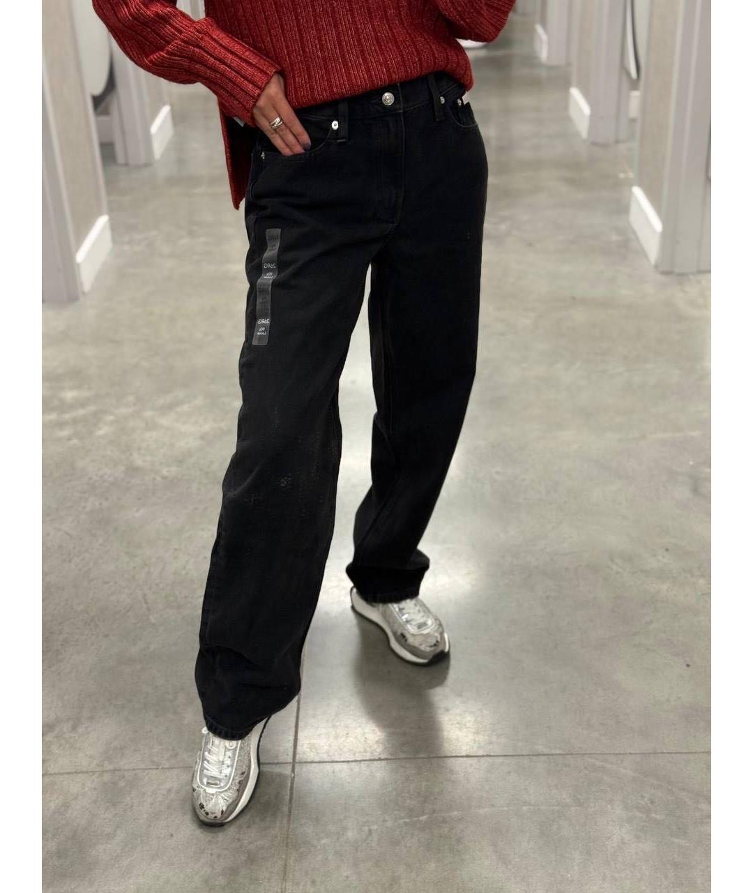 CALVIN KLEIN Черные хлопковые прямые джинсы, фото 8