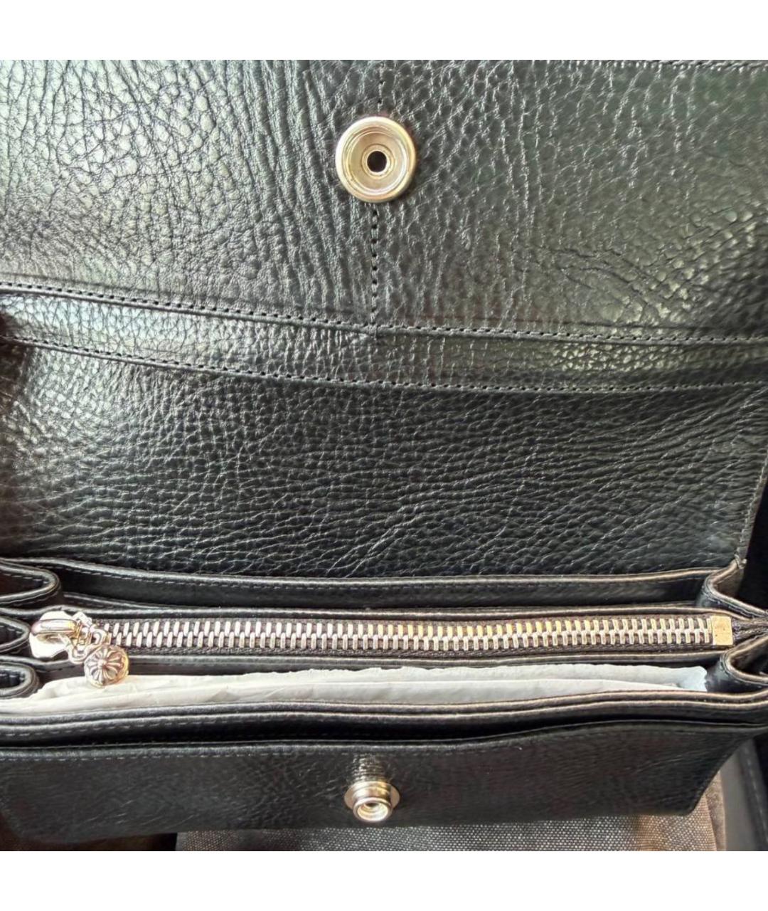 CHROME HEARTS Черный кожаный кошелек, фото 3