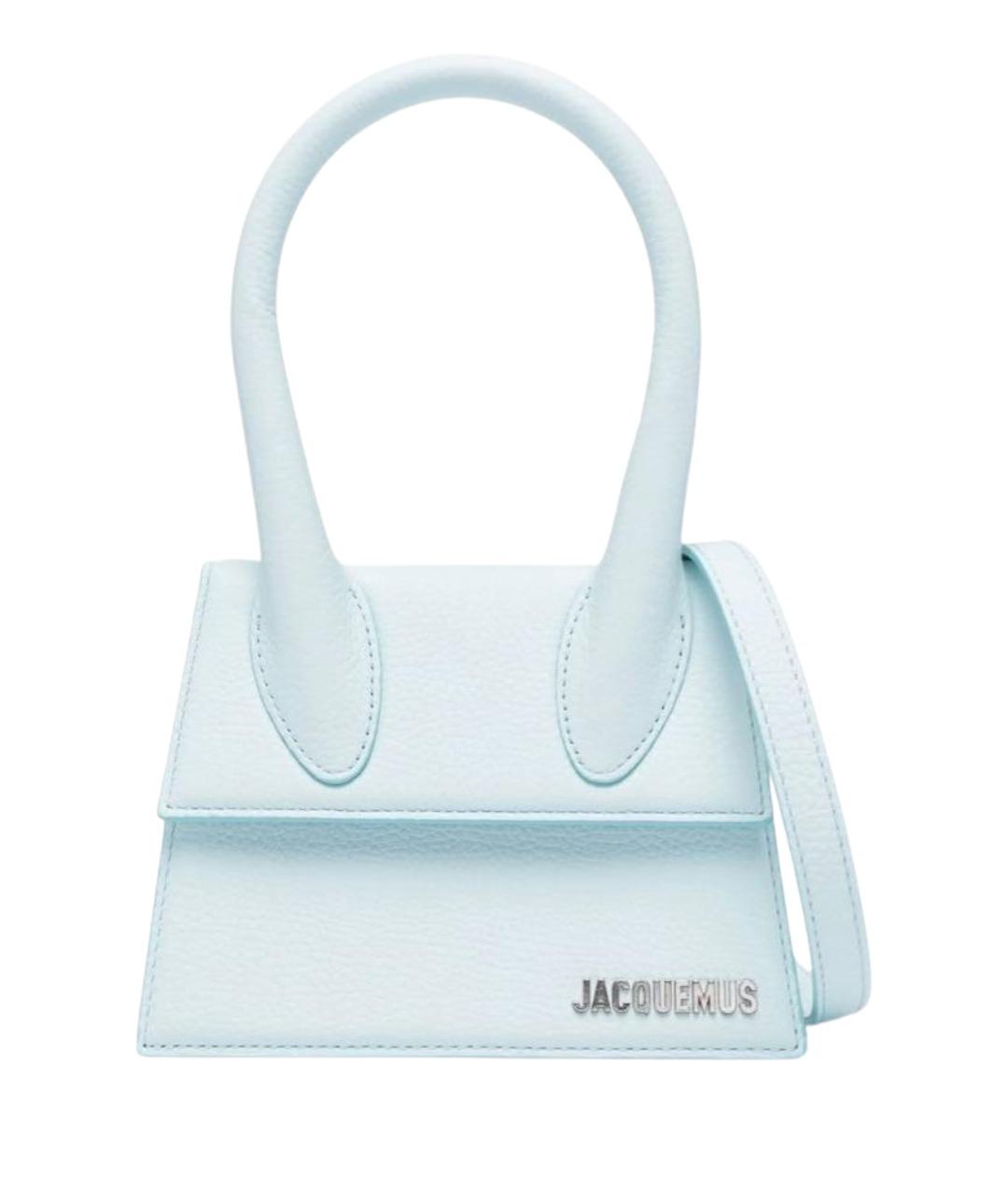 JACQUEMUS Голубая кожаная сумка с короткими ручками, фото 1