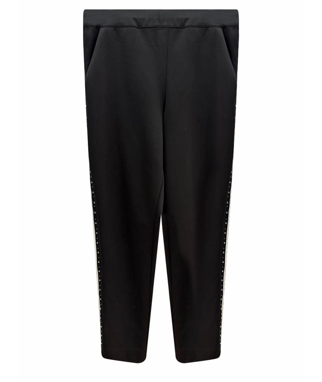 MAJE Черные полиэстеровые брюки узкие, фото 1