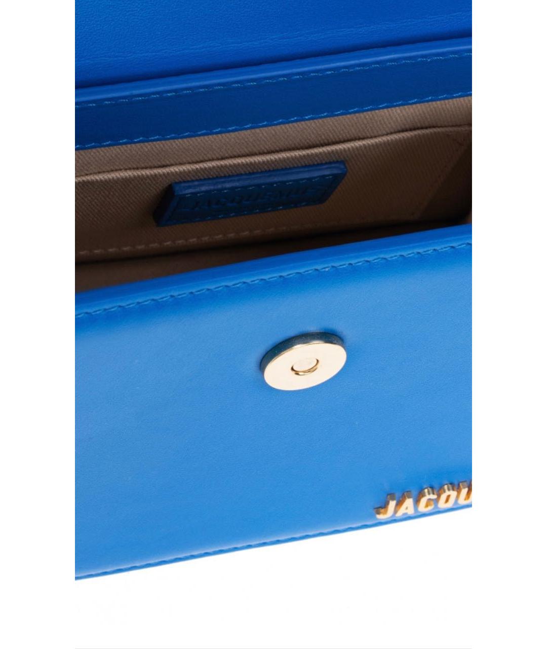 JACQUEMUS Синяя кожаная сумка с короткими ручками, фото 4