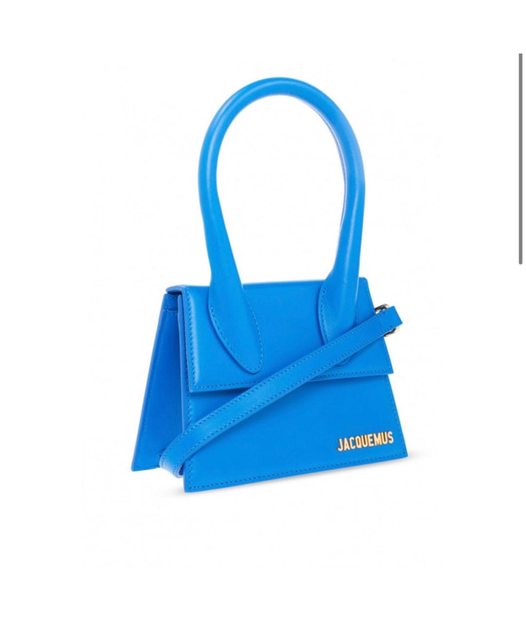 JACQUEMUS Синяя кожаная сумка с короткими ручками, фото 3
