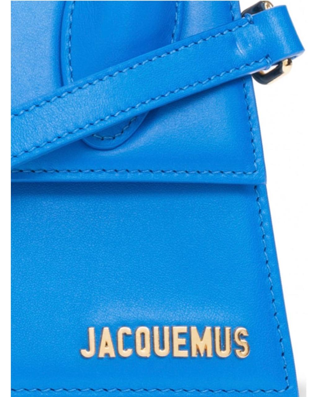JACQUEMUS Синяя кожаная сумка с короткими ручками, фото 5