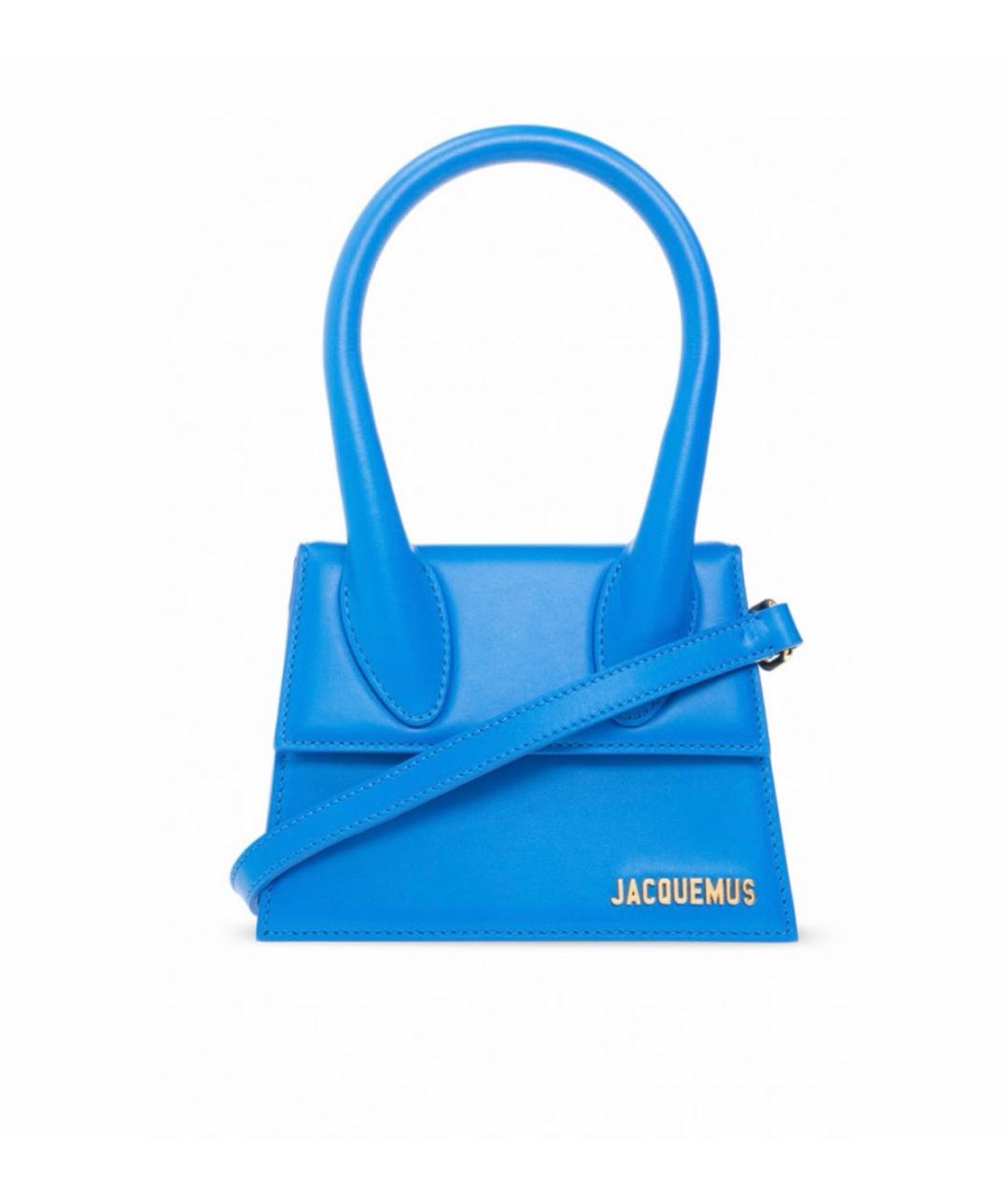JACQUEMUS Синяя кожаная сумка с короткими ручками, фото 8