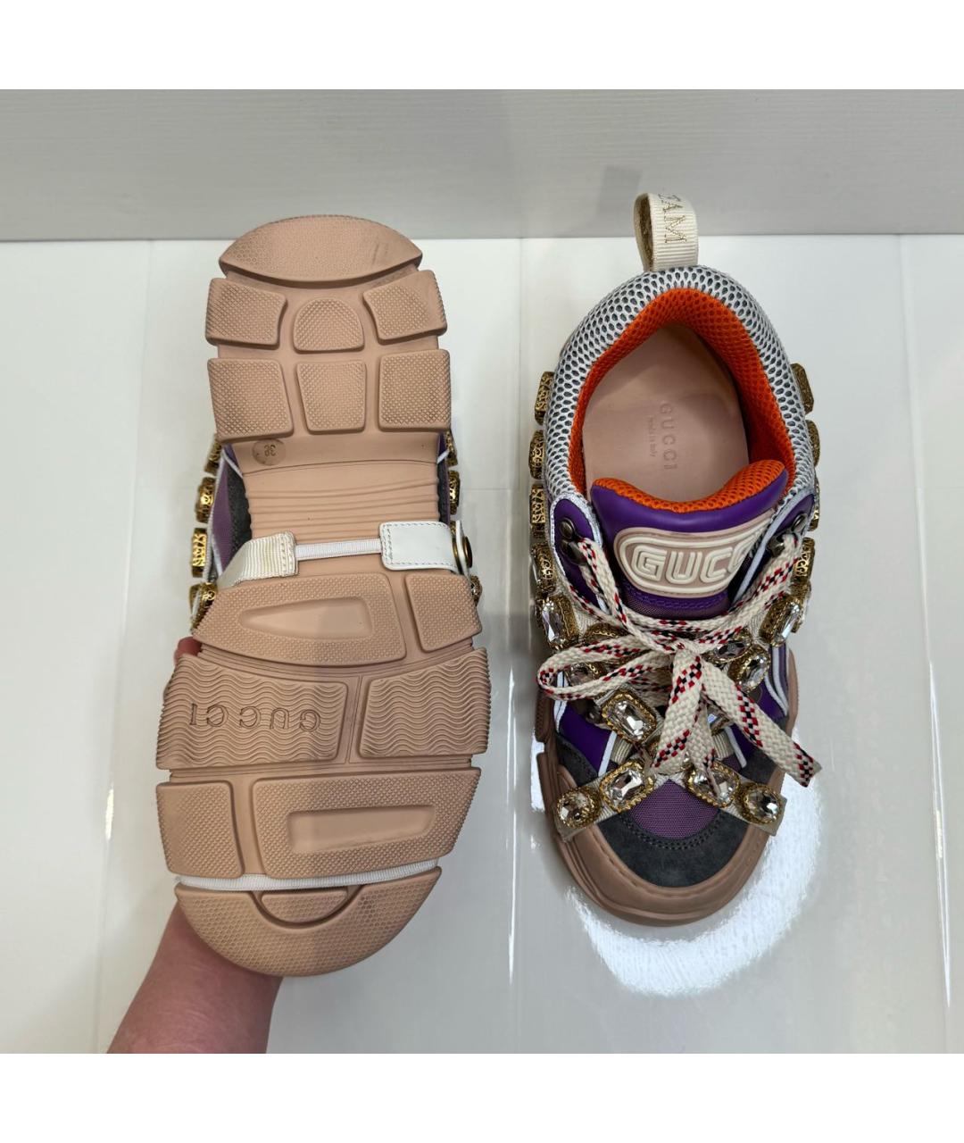 GUCCI Мульти кожаные кроссовки, фото 4