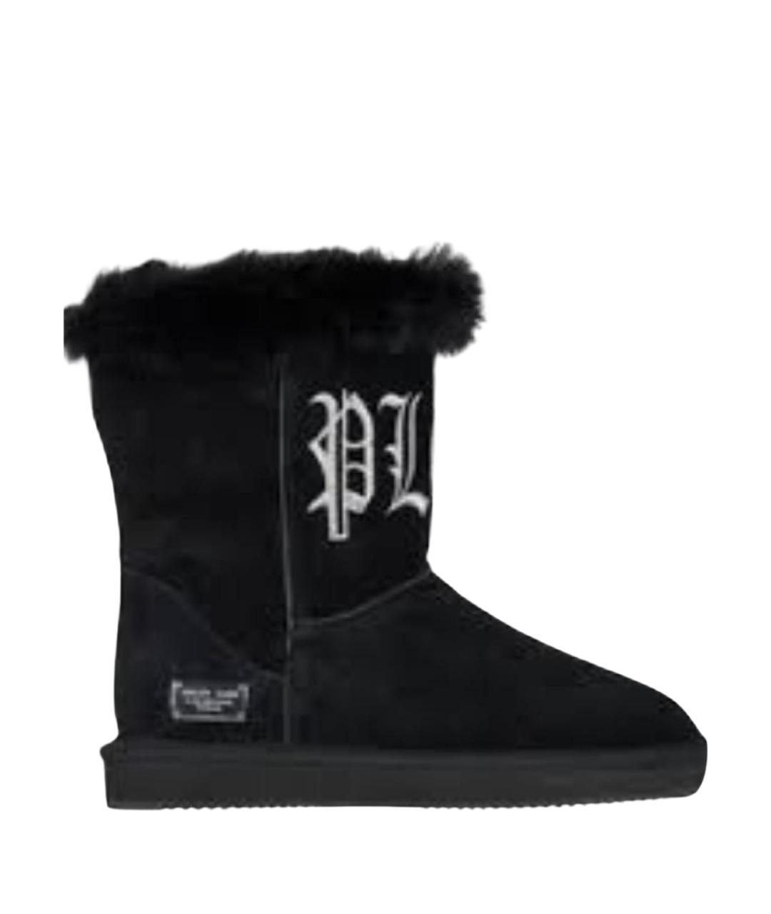 PHILIPP PLEIN Черные замшевые полусапоги, фото 1