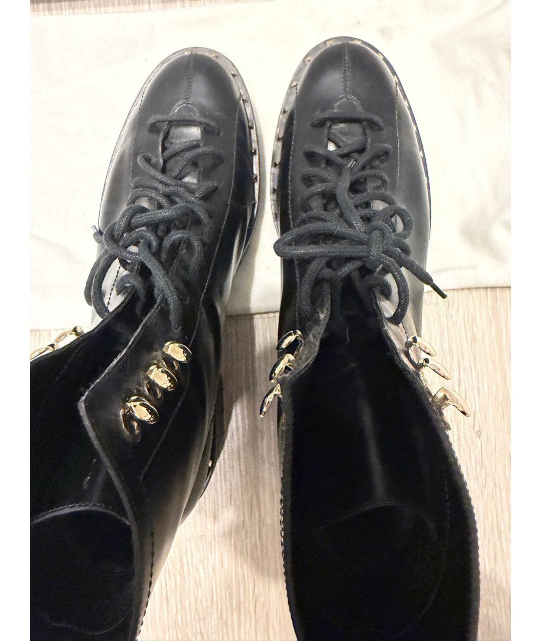 VALENTINO Черные кожаные ботинки, фото 3