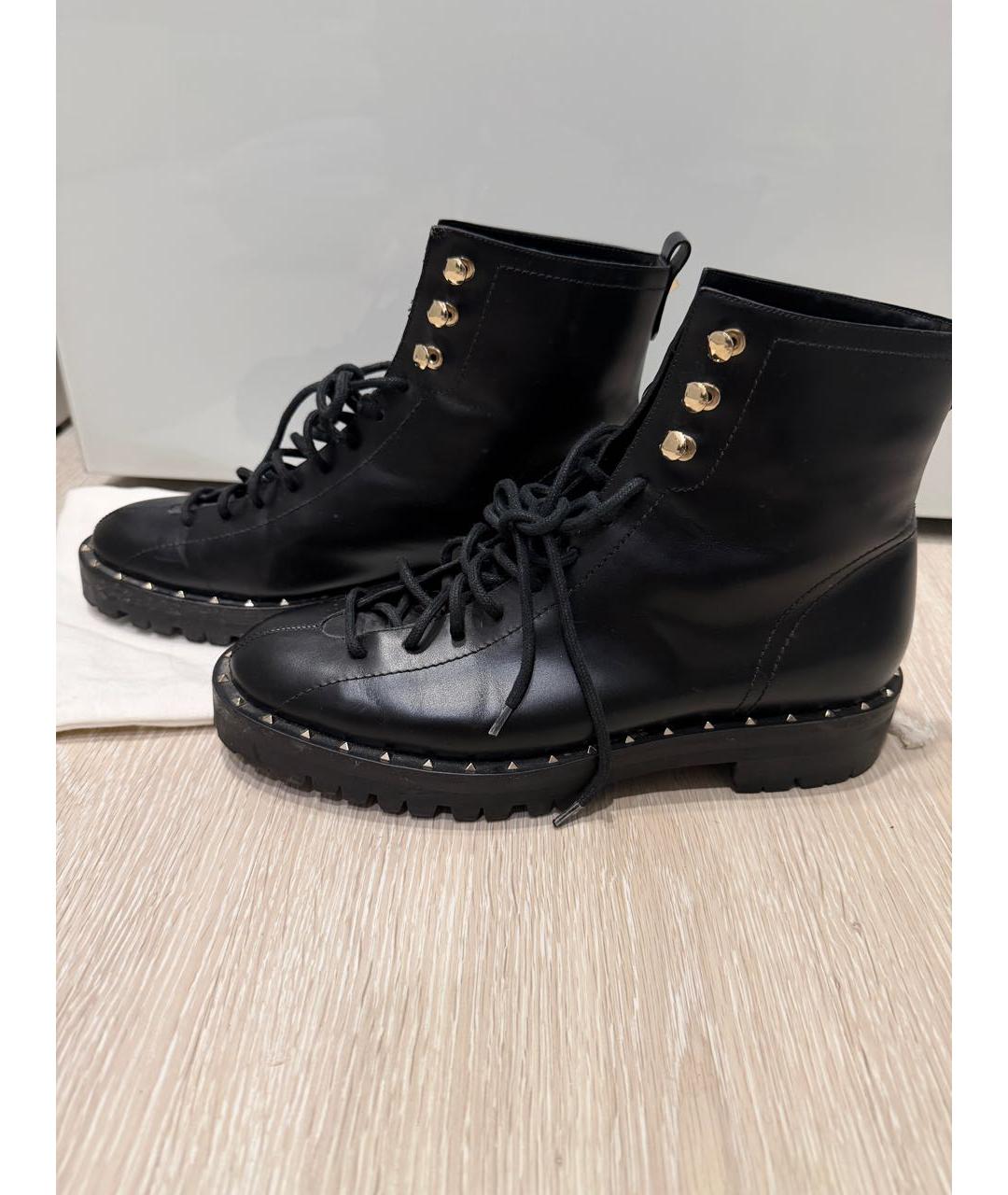 VALENTINO Черные кожаные ботинки, фото 5