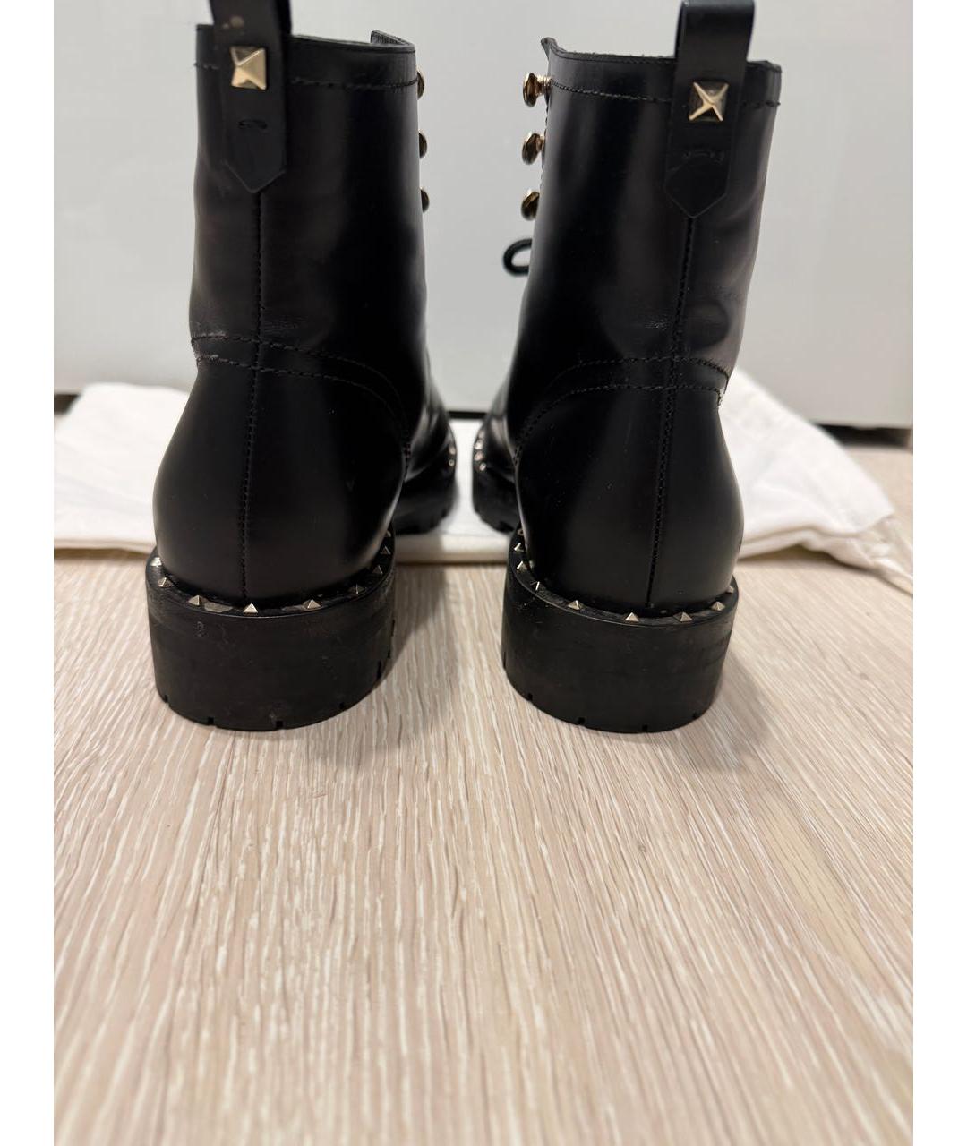 VALENTINO Черные кожаные ботинки, фото 4