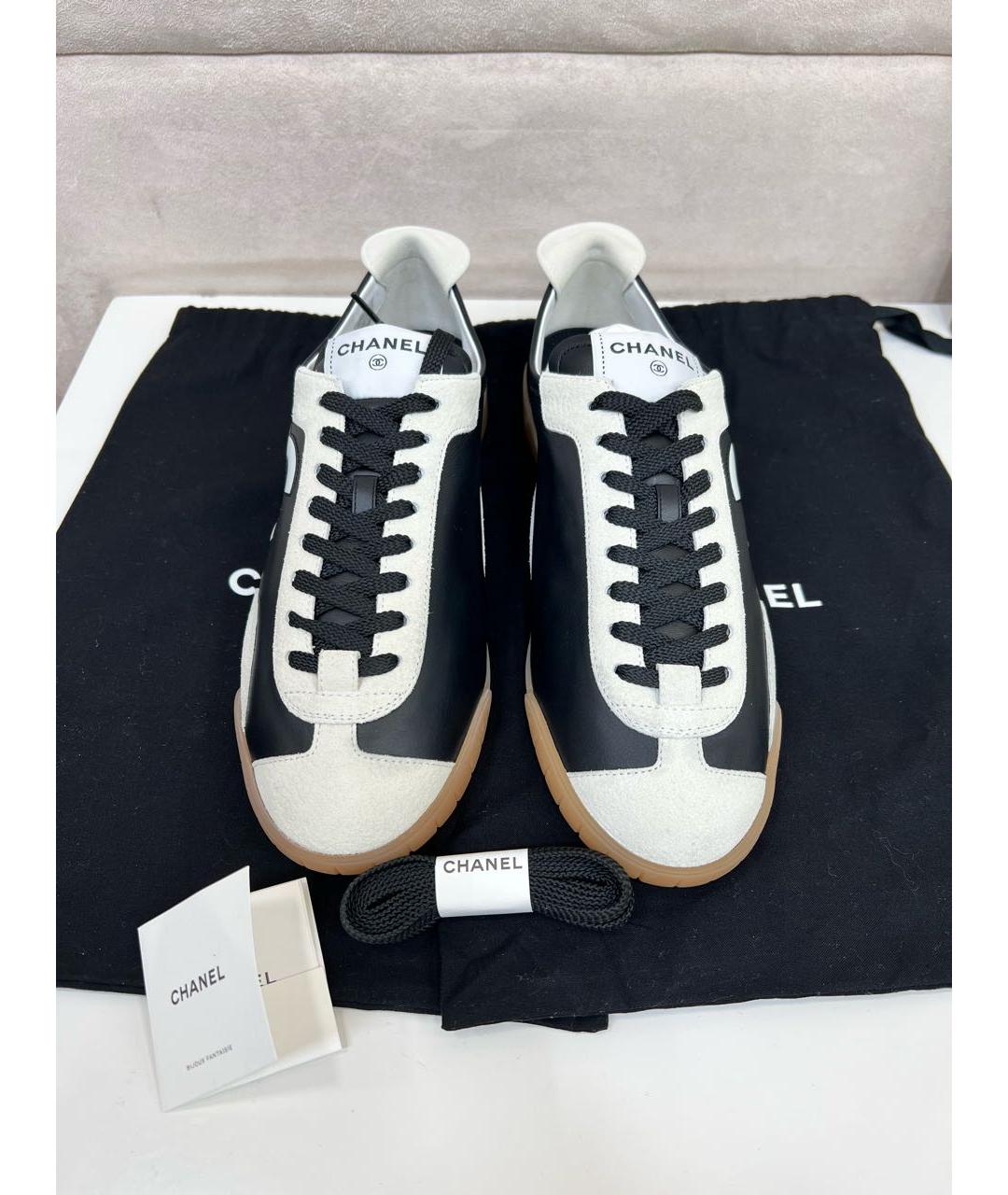 CHANEL Черные кожаные кеды, фото 8