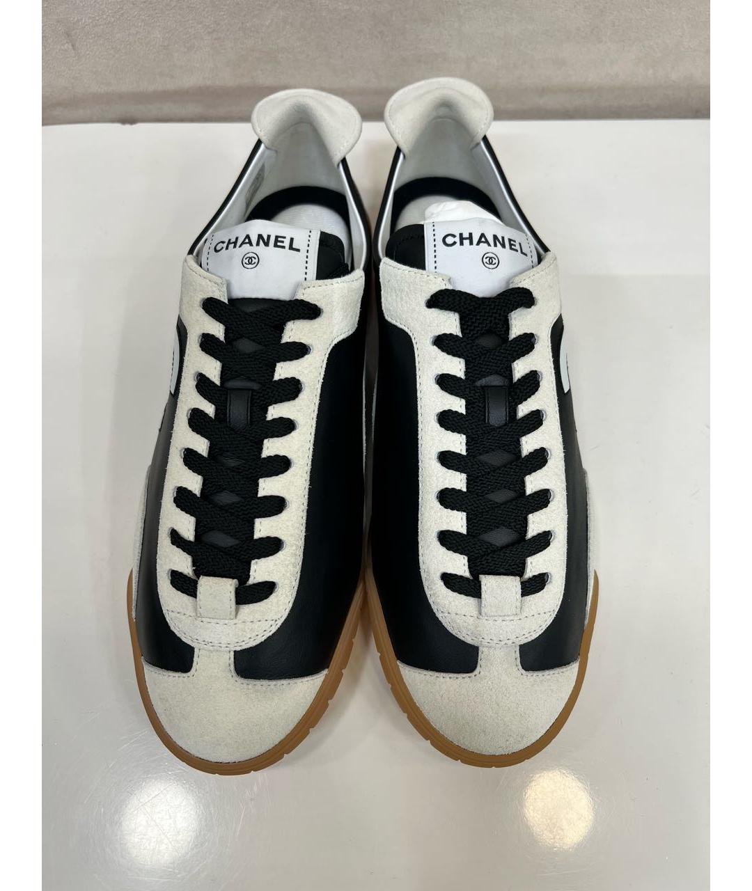 CHANEL Черные кожаные кеды, фото 2