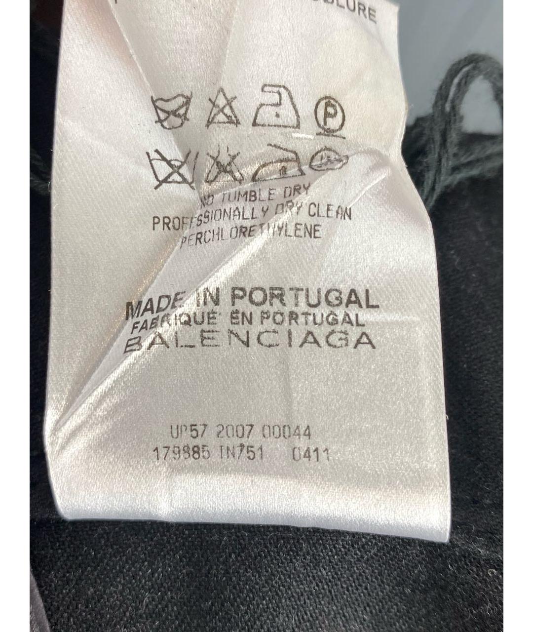 BALENCIAGA Черные шерстяные прямые брюки, фото 5