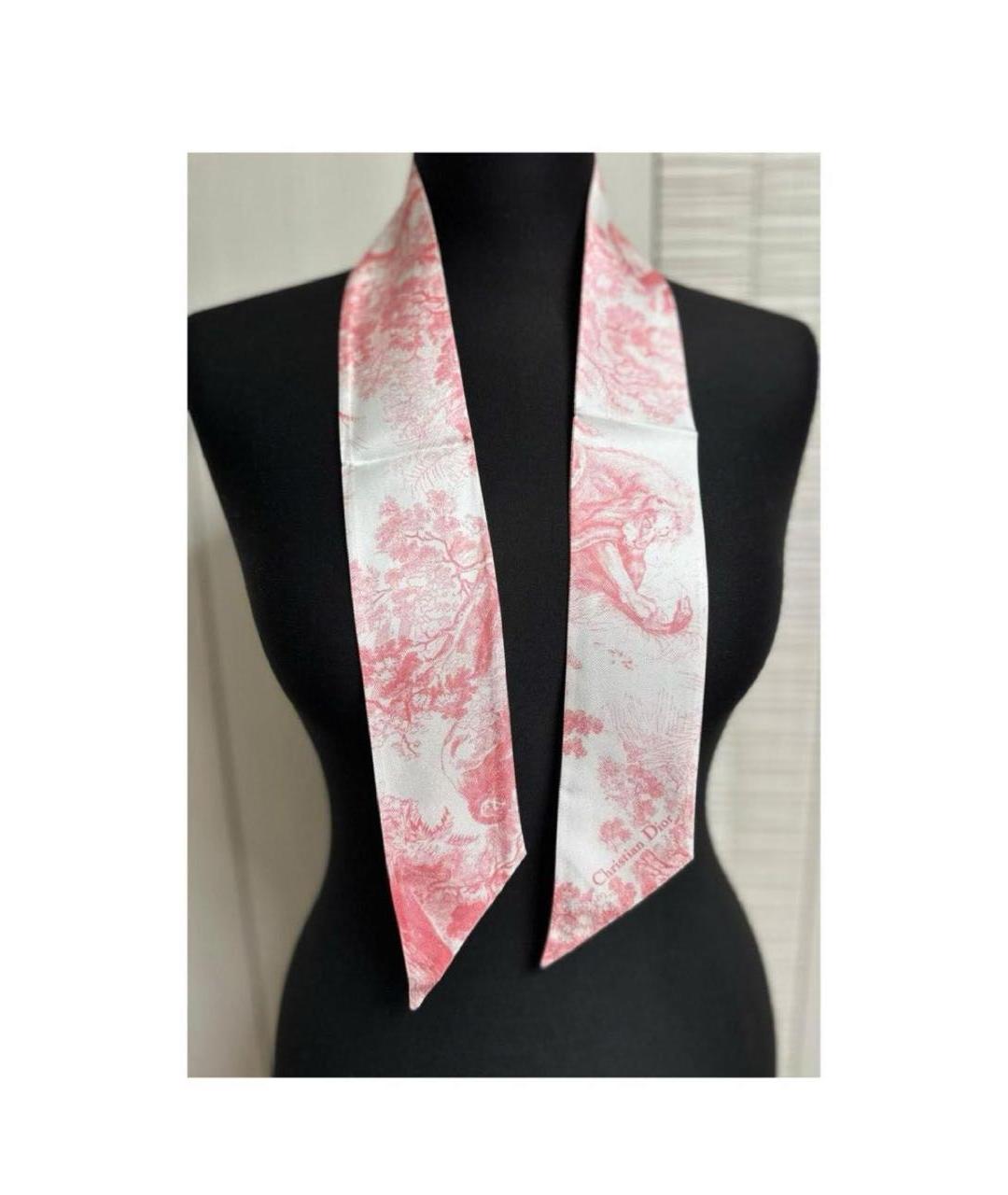 CHRISTIAN DIOR Розовый шелковый платок, фото 3