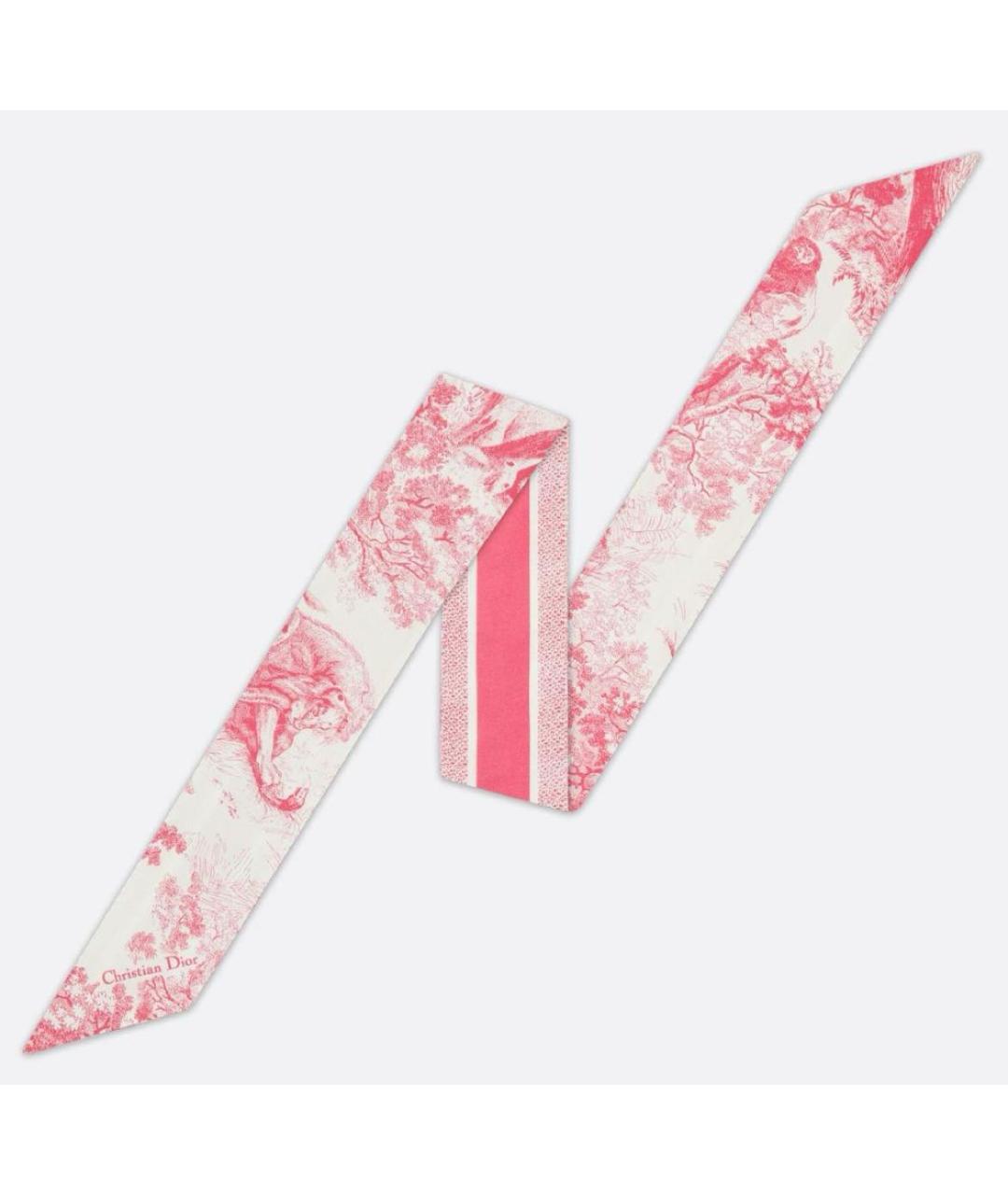 CHRISTIAN DIOR Розовый шелковый платок, фото 5