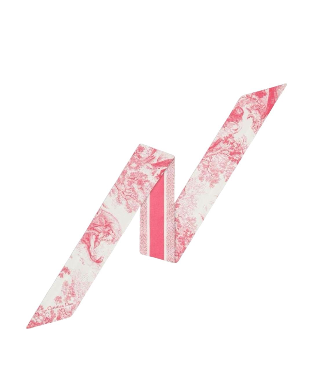 CHRISTIAN DIOR Розовый шелковый платок, фото 1