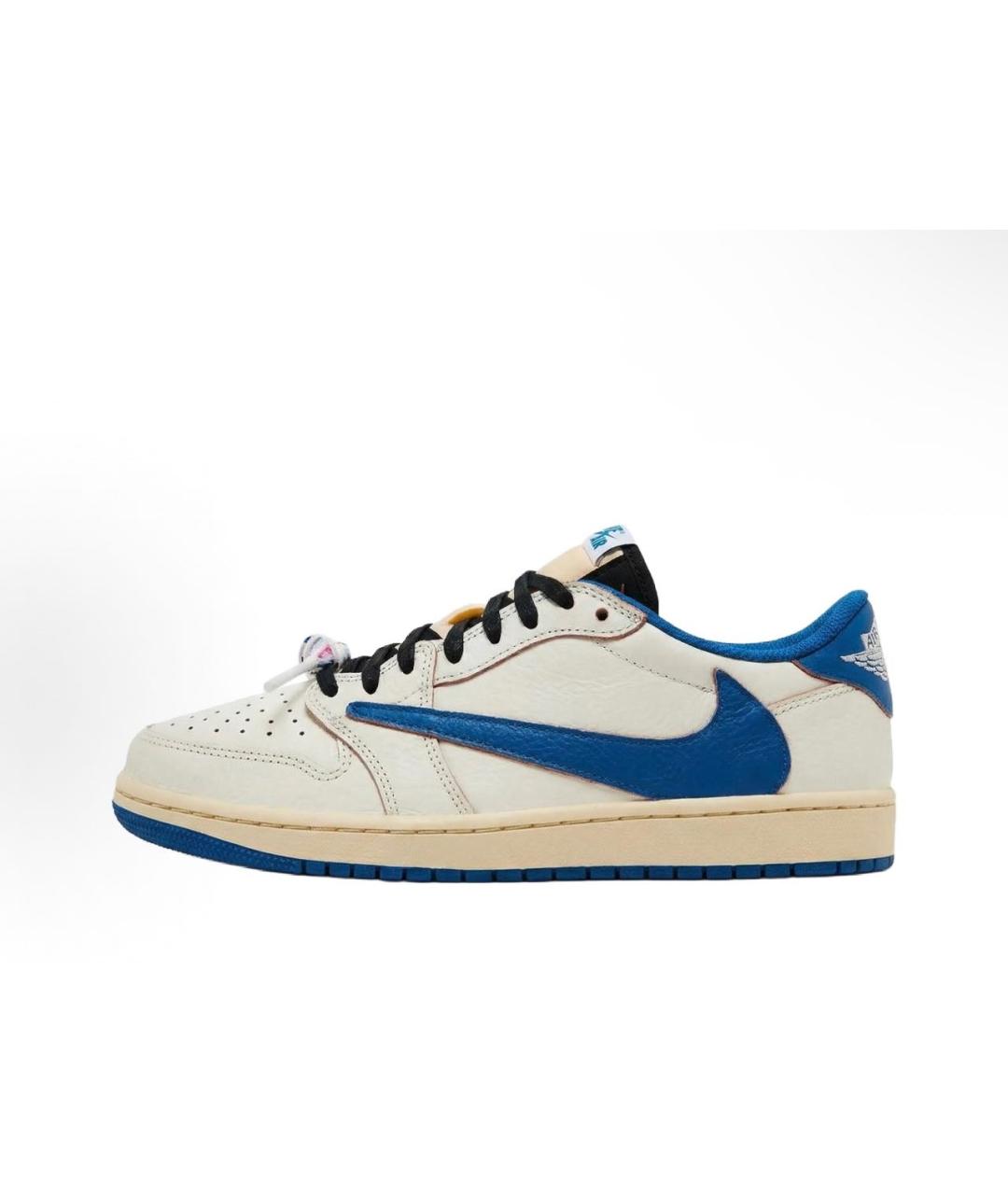 JORDAN Синие кожаные низкие кроссовки / кеды, фото 2