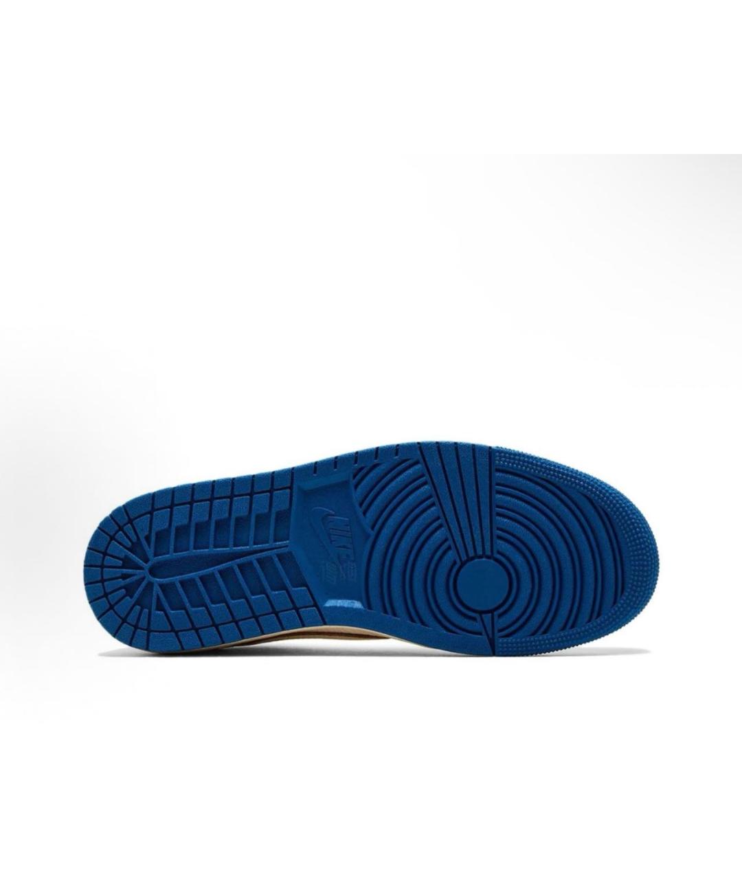 JORDAN Синие кожаные низкие кроссовки / кеды, фото 4