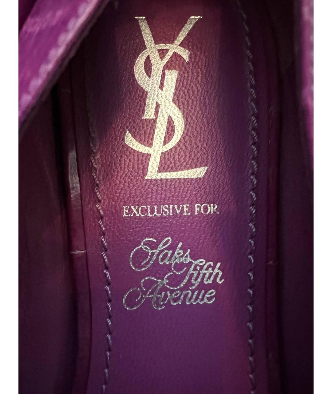 SAINT LAURENT Фуксия балетки из лакированной кожи, фото 6