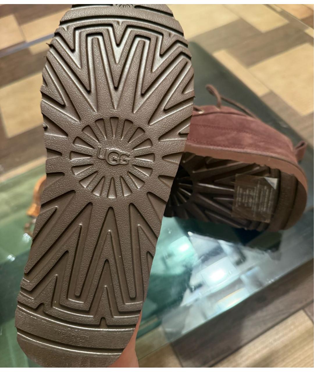 UGG AUSTRALIA Коричневые замшевые высокие ботинки, фото 5