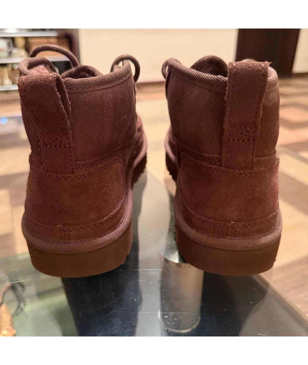 UGG AUSTRALIA Коричневые замшевые высокие ботинки, фото 4