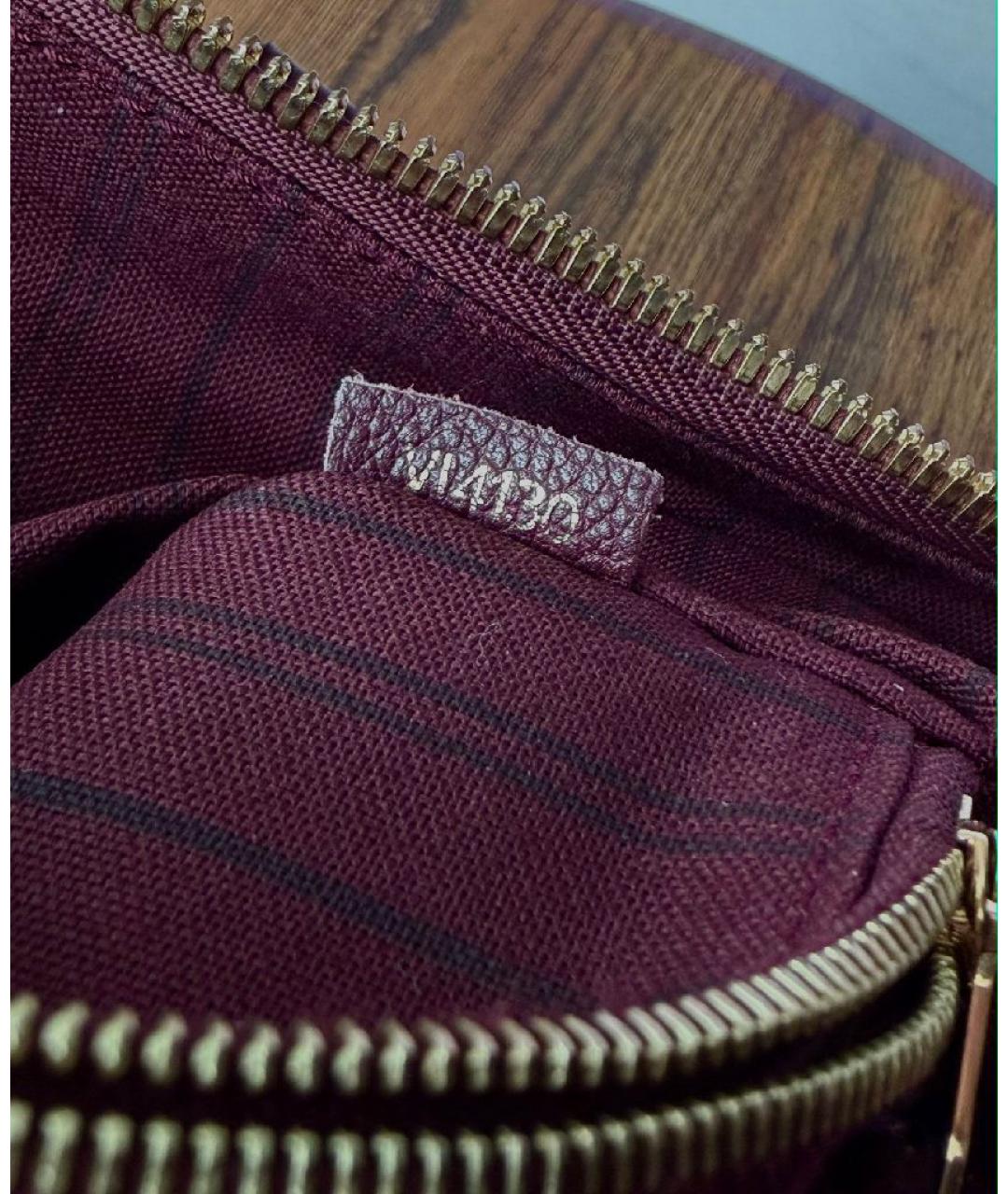 LOUIS VUITTON Бордовая кожаная сумка тоут, фото 8