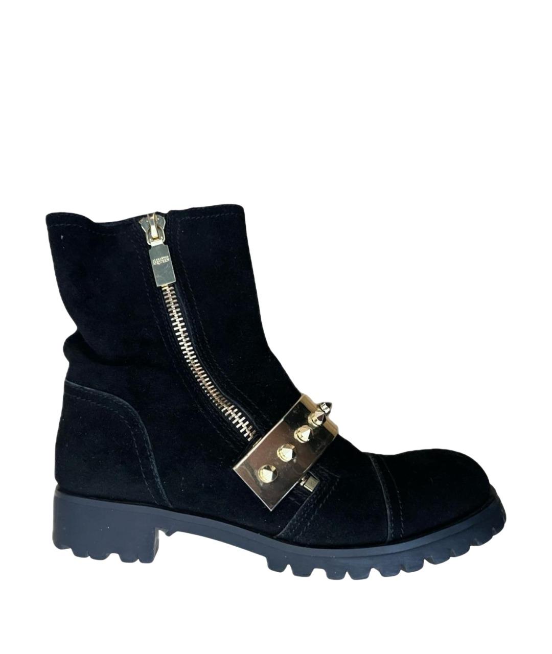 ALEXANDER MCQUEEN Черные замшевые полусапоги, фото 1