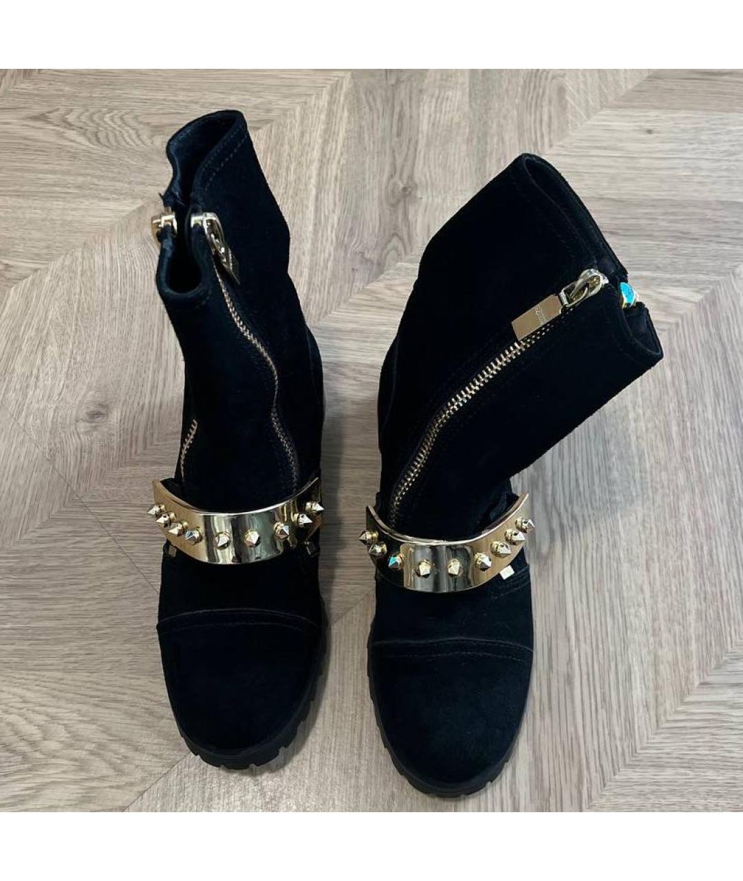 ALEXANDER MCQUEEN Черные замшевые полусапоги, фото 2