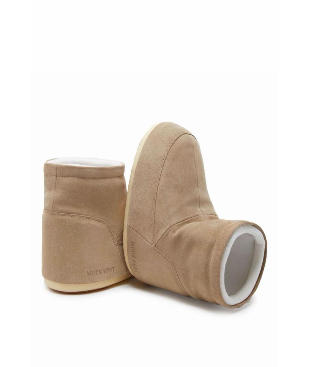 MOON BOOT Бежевые замшевые сапоги, фото 3