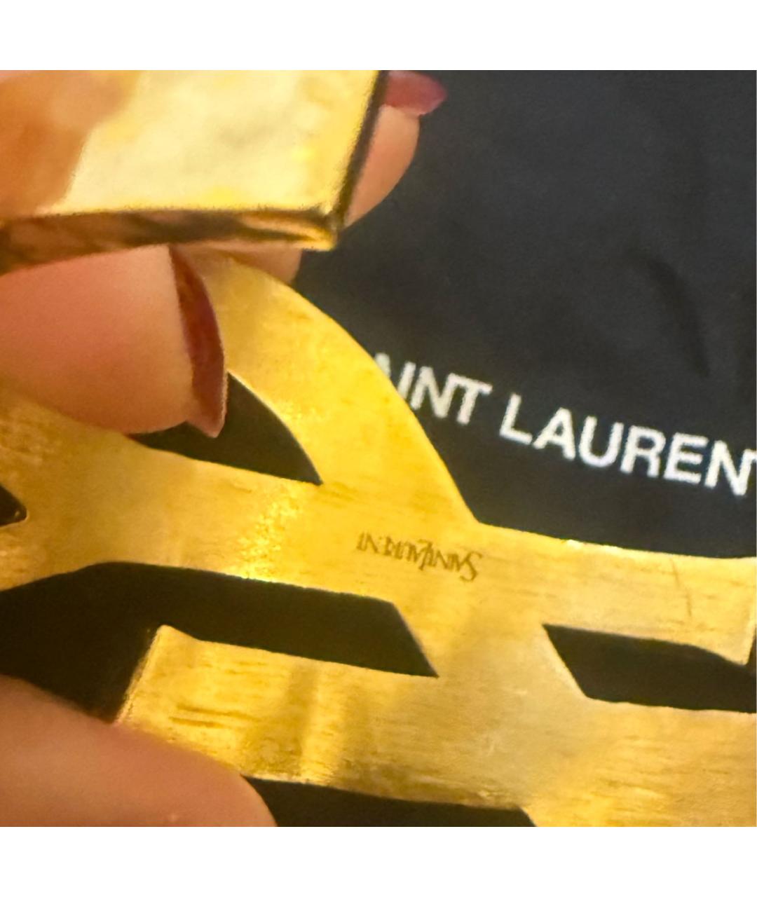 SAINT LAURENT Золотой металлический браслет, фото 5