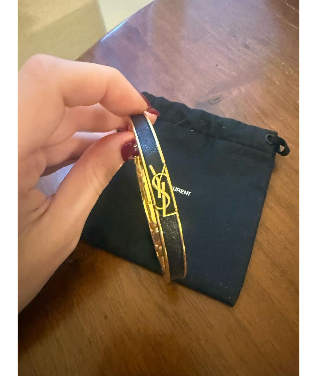 SAINT LAURENT Черный металлический браслет, фото 5