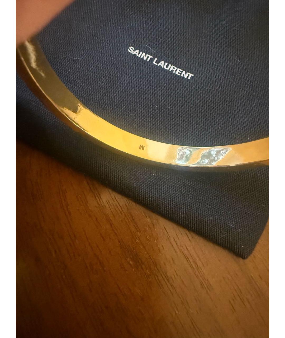 SAINT LAURENT Черный металлический браслет, фото 2