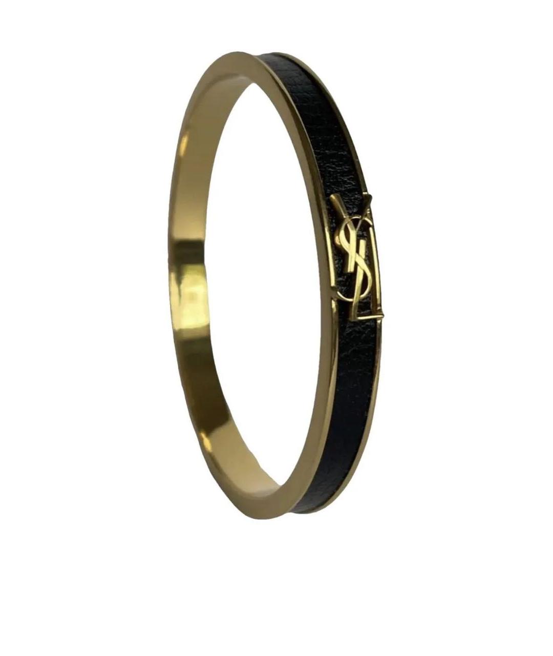 SAINT LAURENT Черный металлический браслет, фото 1