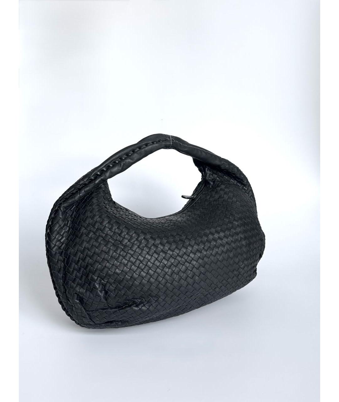 BOTTEGA VENETA Черная кожаная сумка через плечо, фото 2