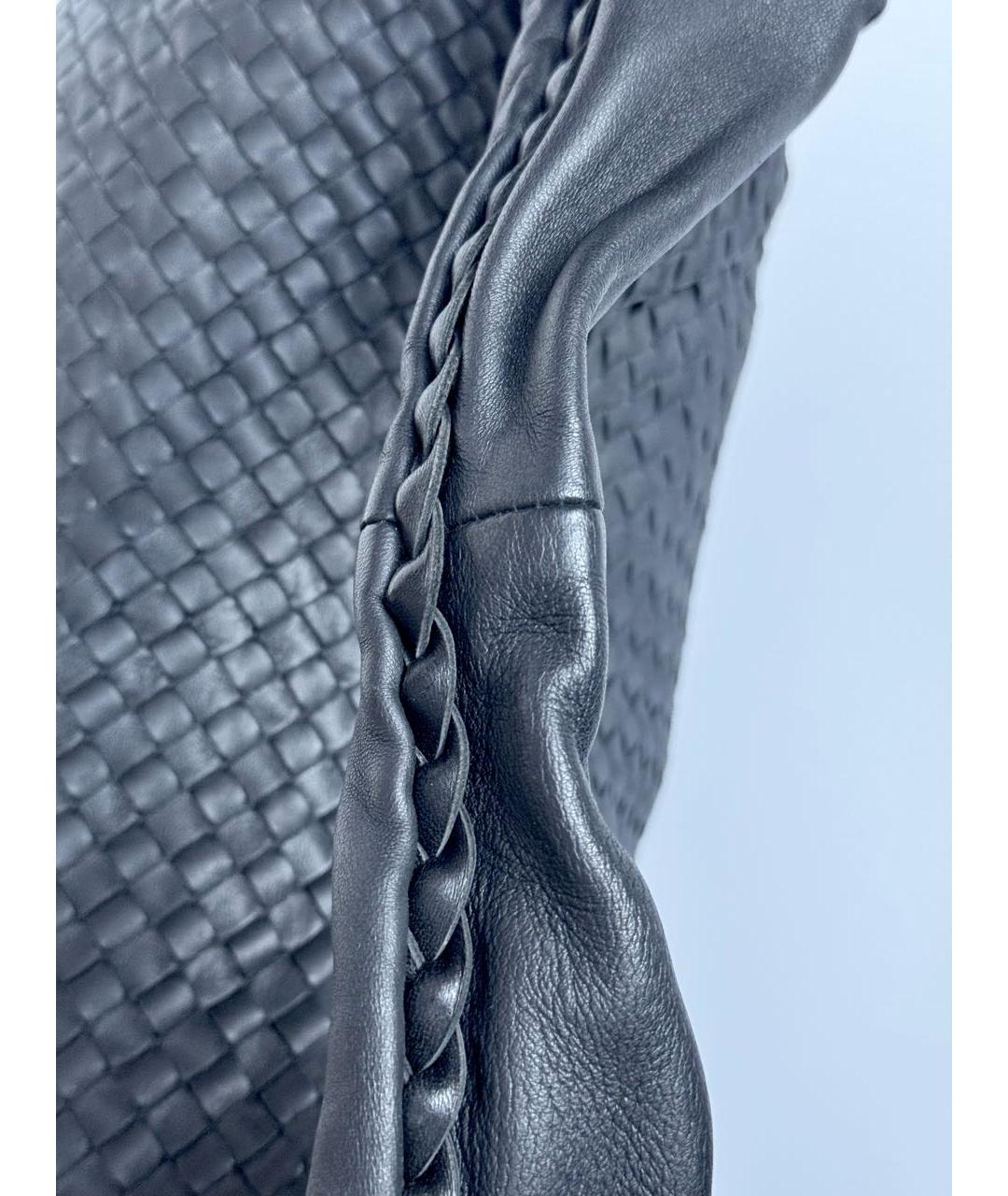 BOTTEGA VENETA Черная кожаная сумка через плечо, фото 7