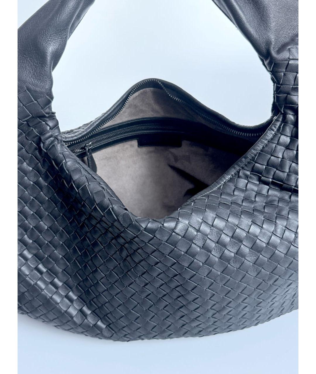 BOTTEGA VENETA Черная кожаная сумка через плечо, фото 4