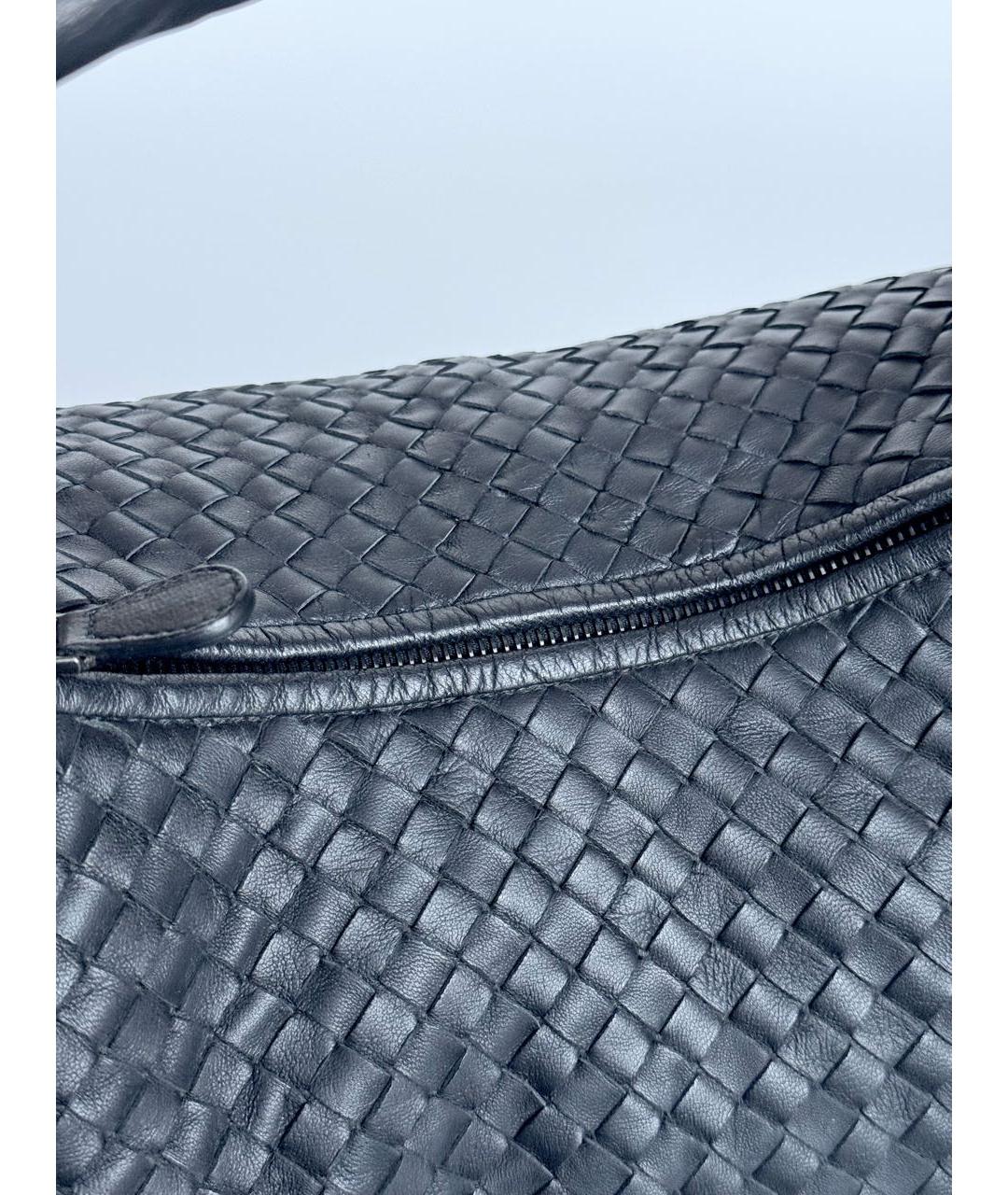 BOTTEGA VENETA Черная кожаная сумка через плечо, фото 8