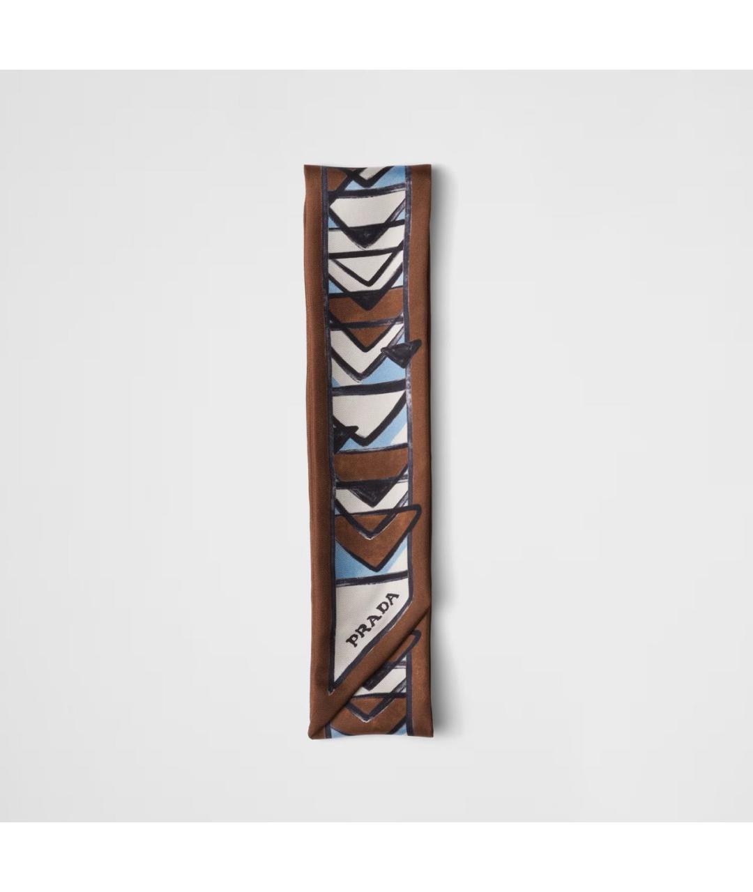 PRADA Коричневый шарф, фото 4