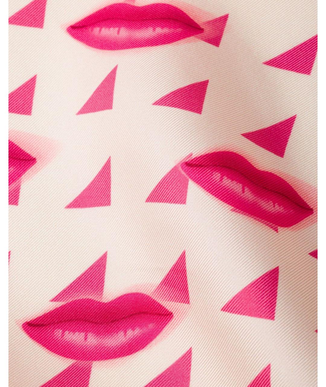 PRADA Розовый шелковый шарф, фото 3