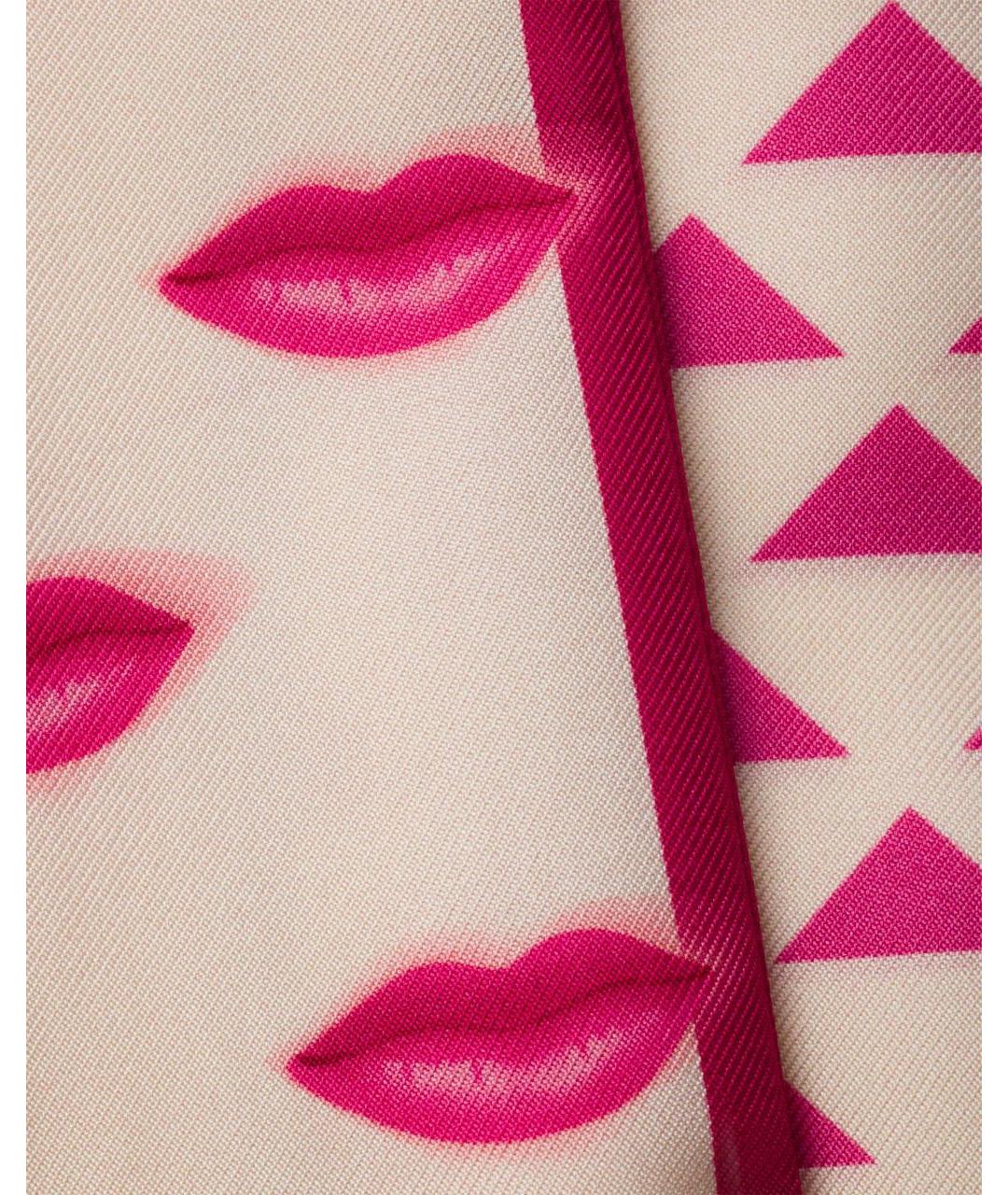 PRADA Розовый шелковый шарф, фото 2