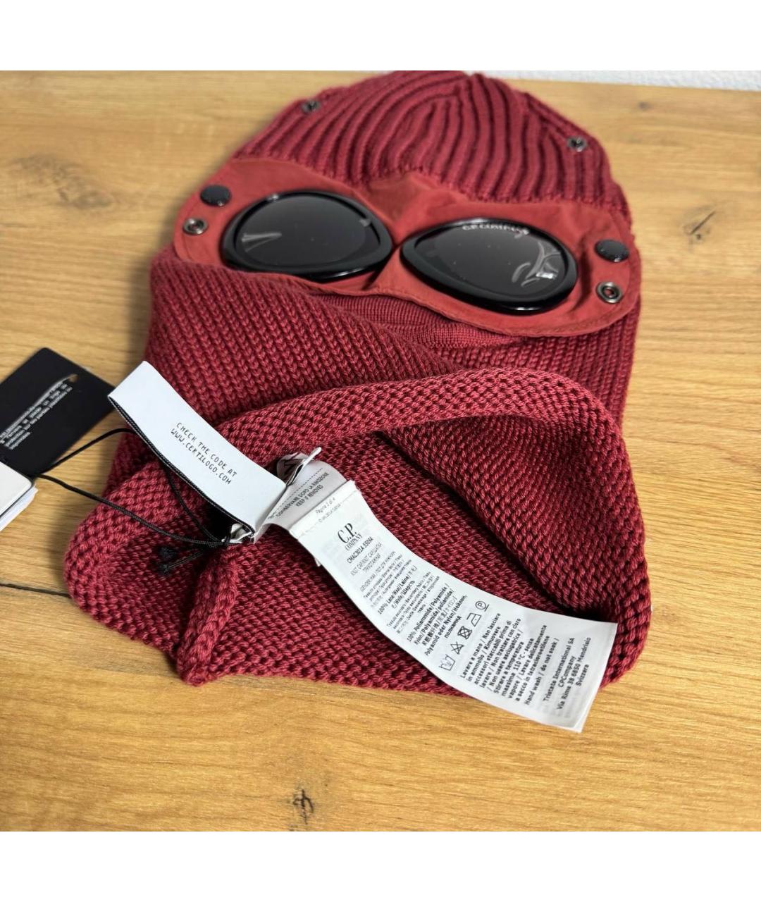 CP COMPANY Бордовая шерстяная шапка, фото 5