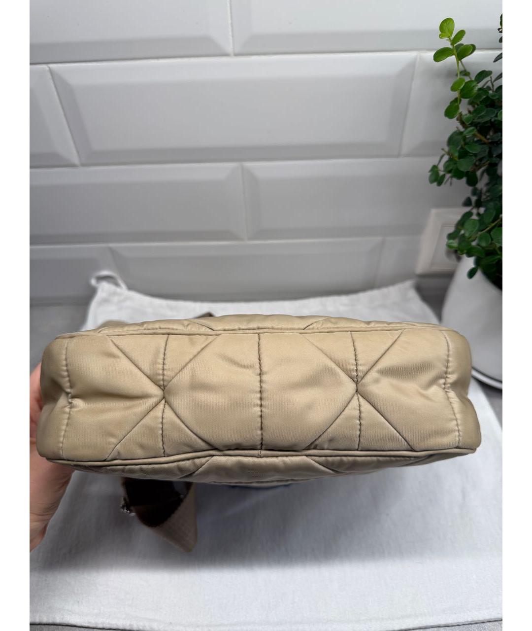 PRADA Бежевая тканевая сумка через плечо, фото 5