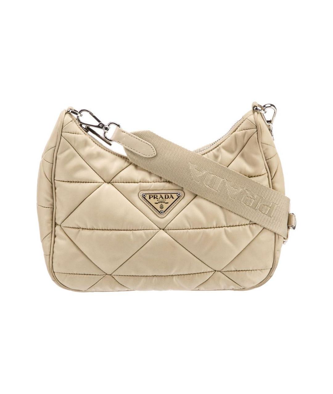 PRADA Бежевая тканевая сумка через плечо, фото 9