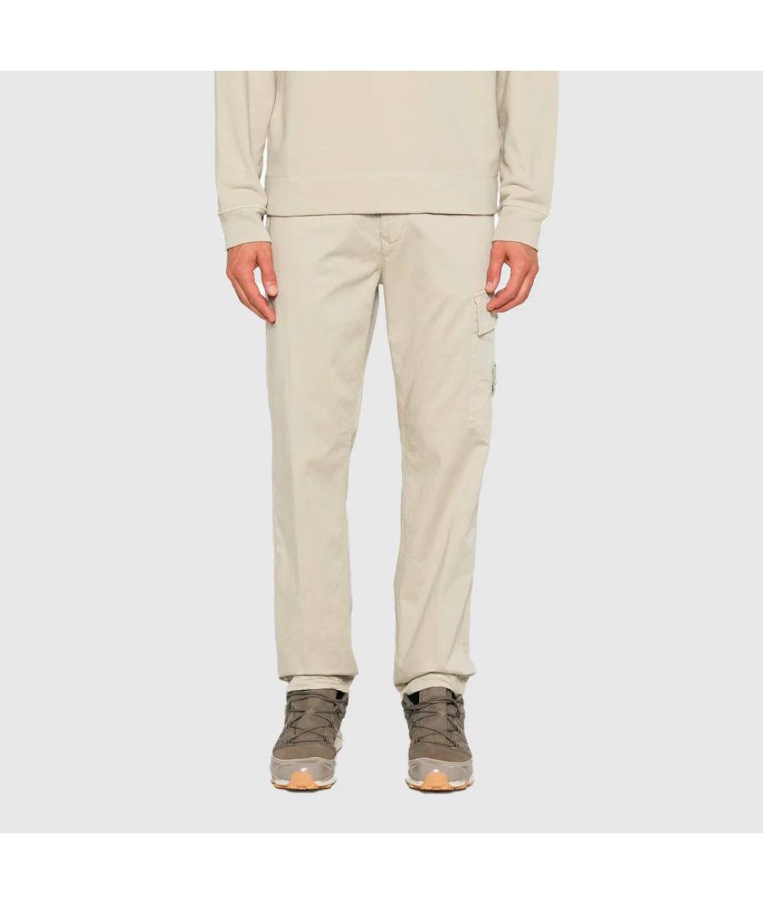 STONE ISLAND Бежевые повседневные брюки, фото 8