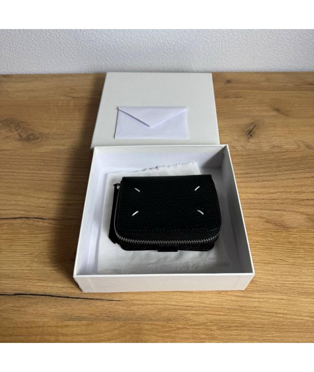 MAISON MARGIELA Черный кожаный кошелек, фото 9