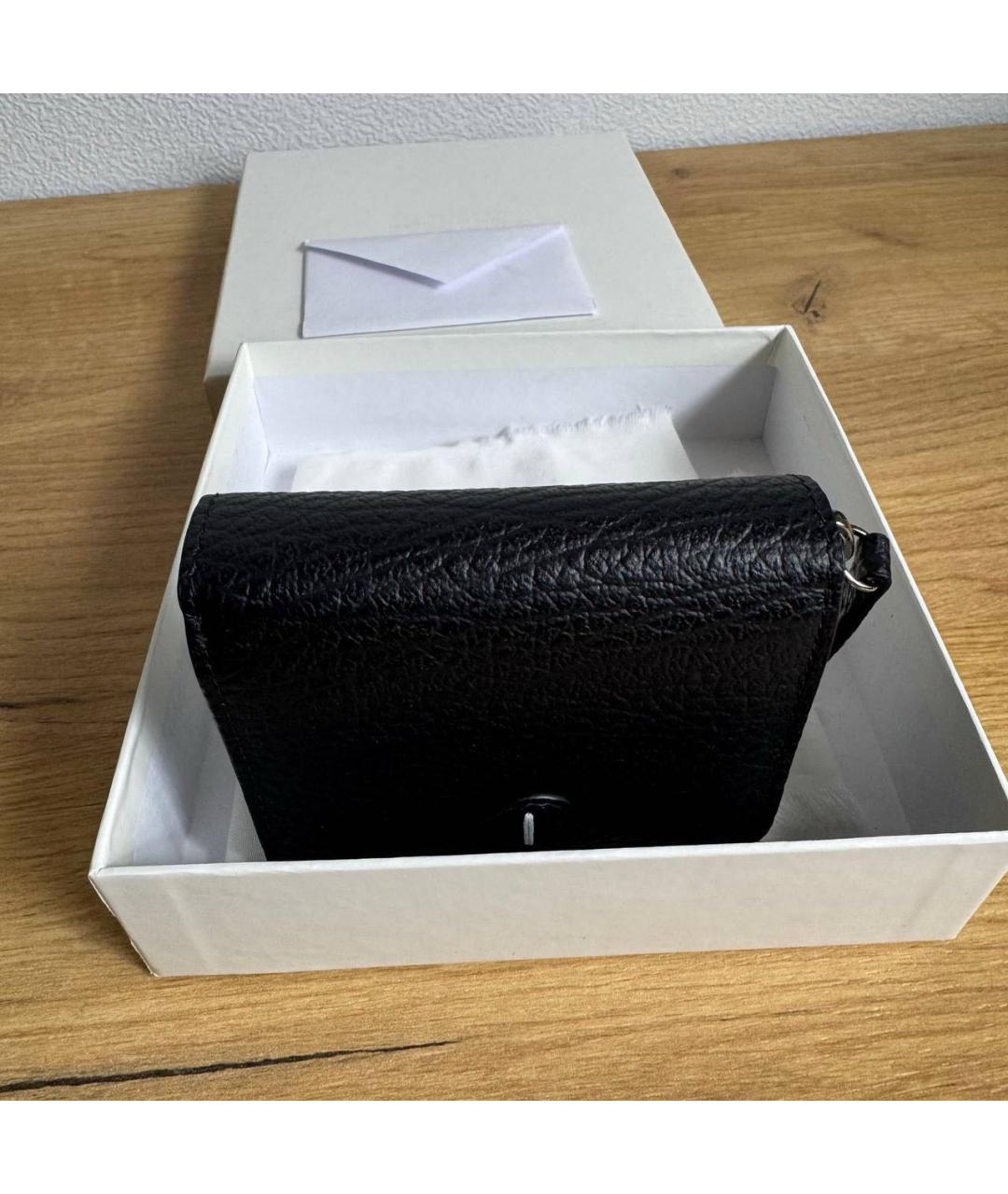 MAISON MARGIELA Черный кожаный кошелек, фото 7