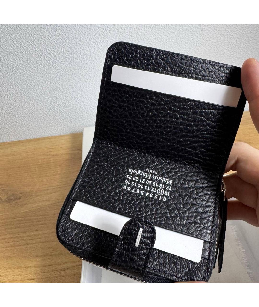 MAISON MARGIELA Черный кожаный кошелек, фото 3