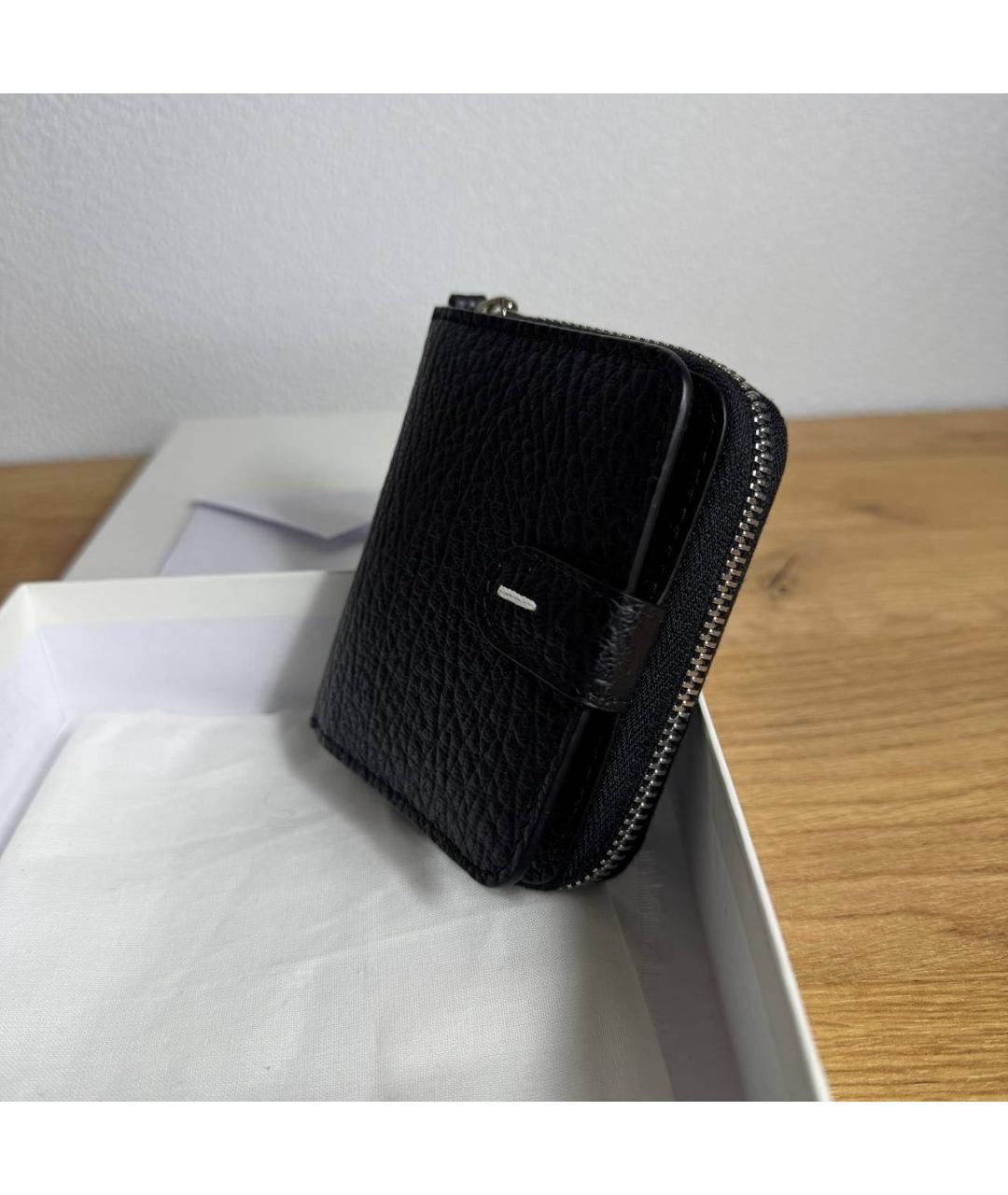 MAISON MARGIELA Черный кожаный кошелек, фото 6