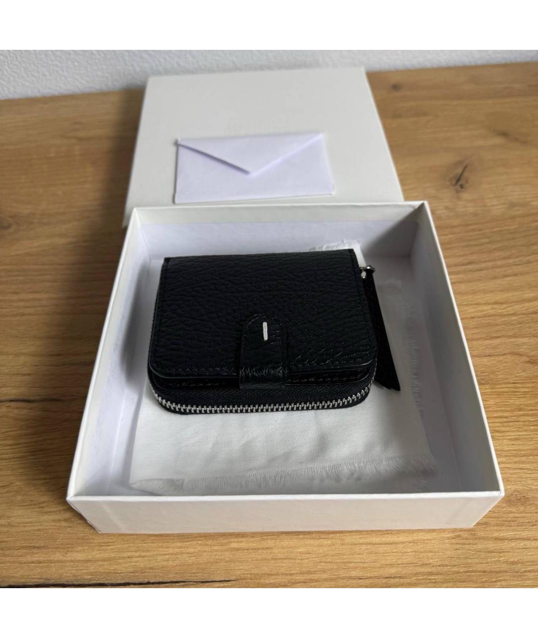 MAISON MARGIELA Черный кожаный кошелек, фото 4