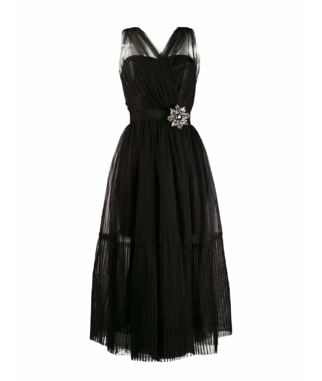 PINKO Черное полиэстеровое вечернее платье, фото 1